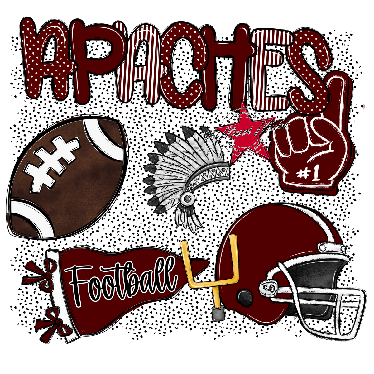 Apaches Football Spirit-Maroon