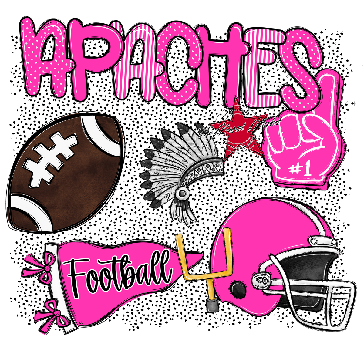 Apaches Football Spirit-Pink