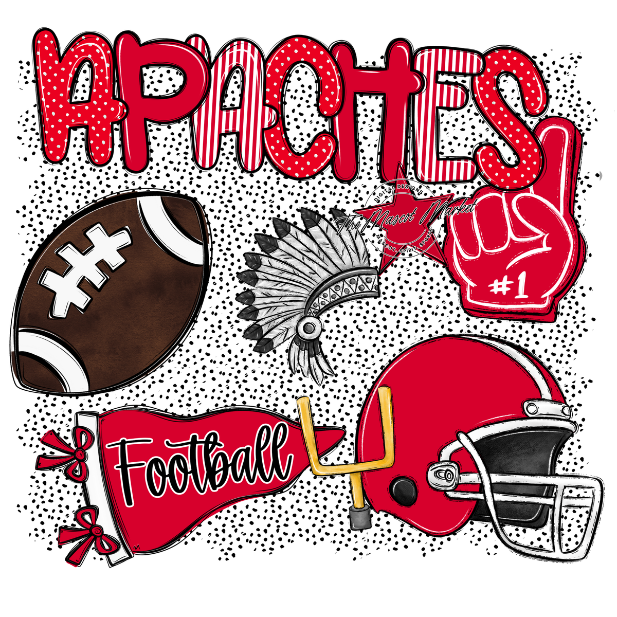Apaches Football Spirit-Red