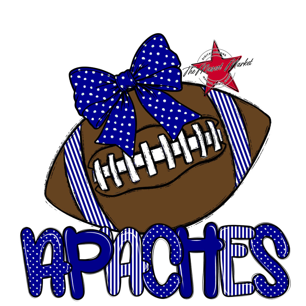 Apaches Football Spirit Design-Blue