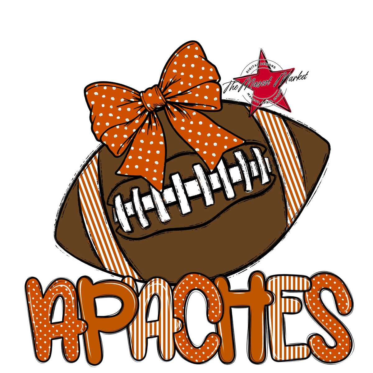 Apaches Football Spirit Design-Burnt Orange