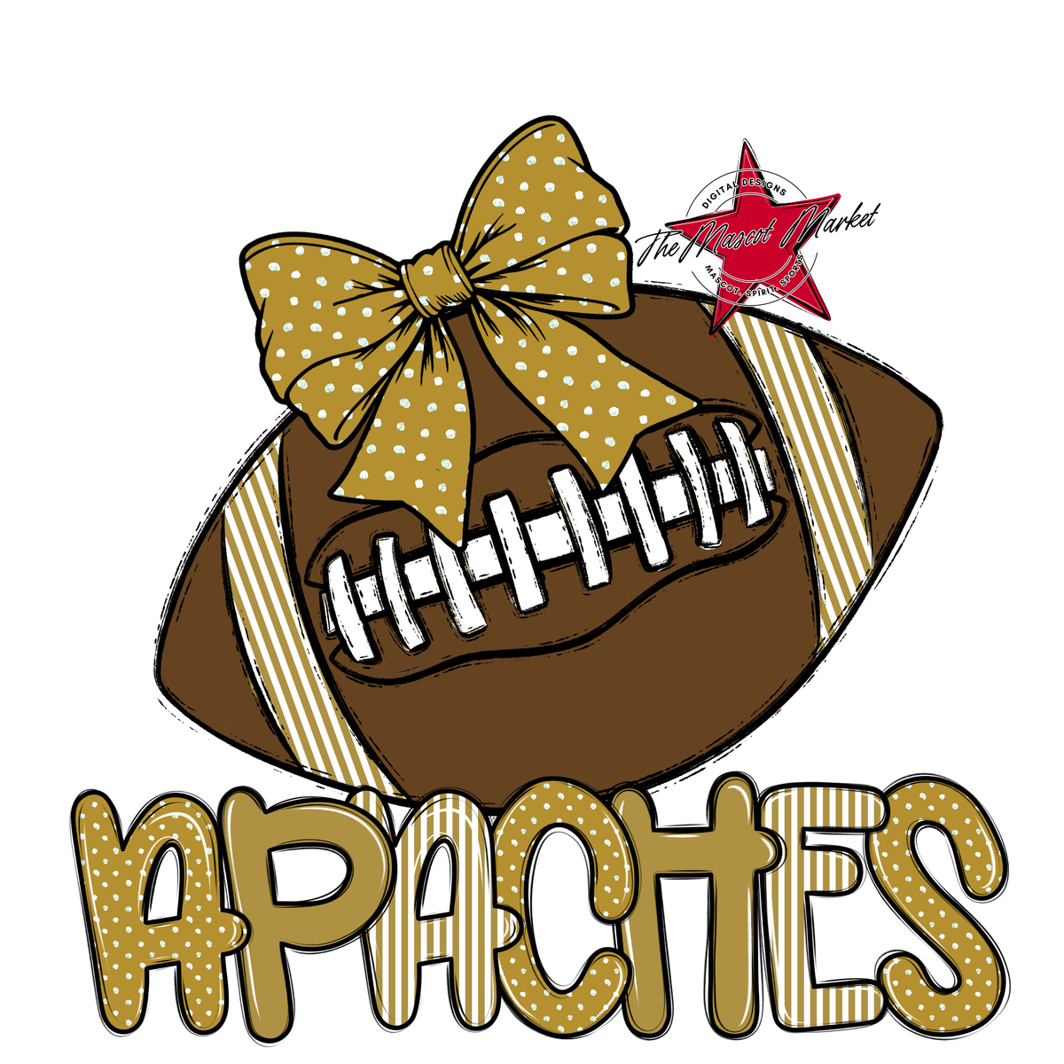 Apaches Football Spirit Design-Gold