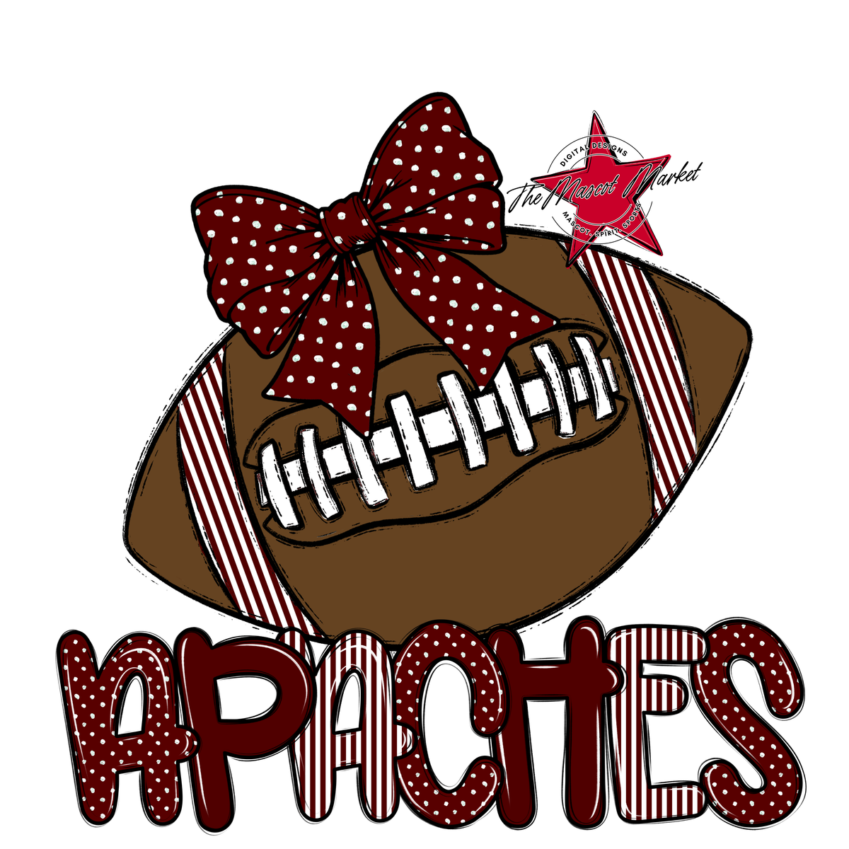 Apaches Football Spirit Design-Maroon