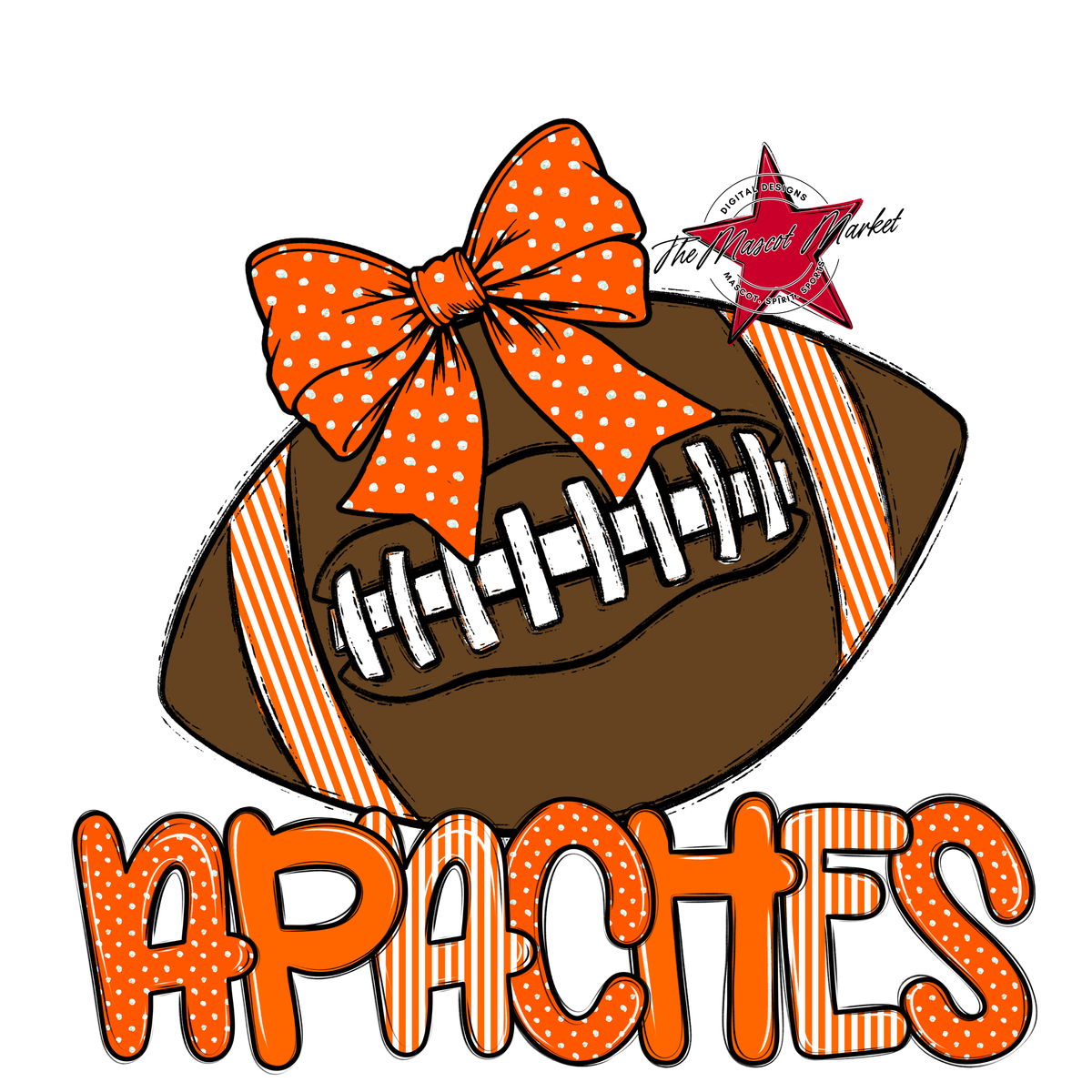 Apaches Football Spirit Design-Orange