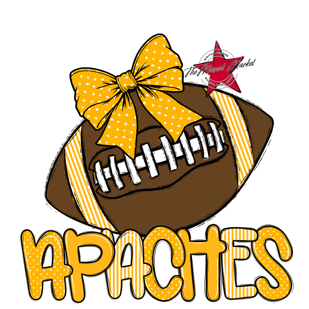 Apaches Football Spirit Design-Yellow