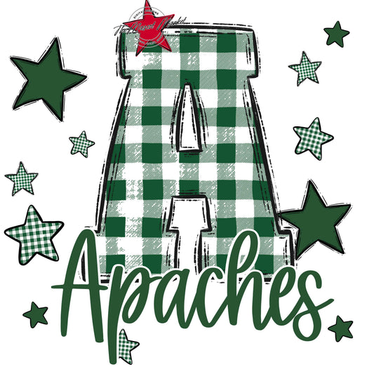 Apaches Plaid Star Design-Green