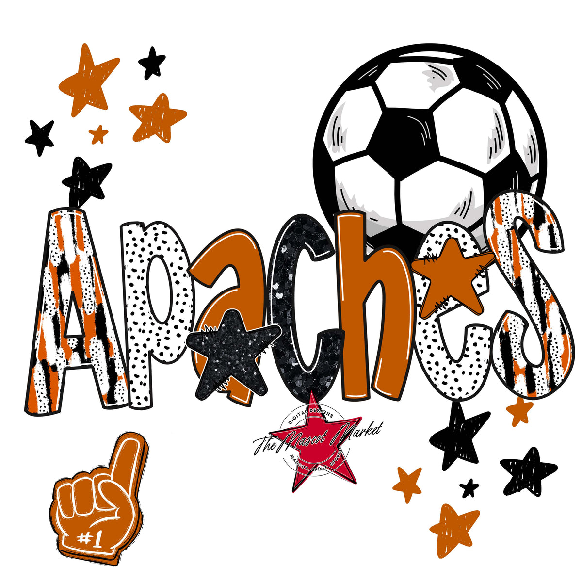 Apaches Soccer Scrape-Burnt Orange