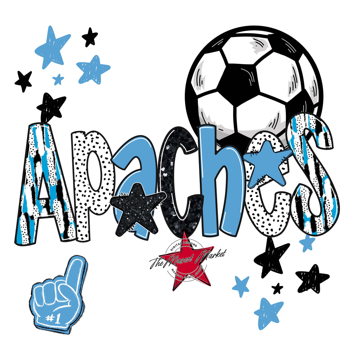 Apaches Soccer Scrape-Carolina Blue