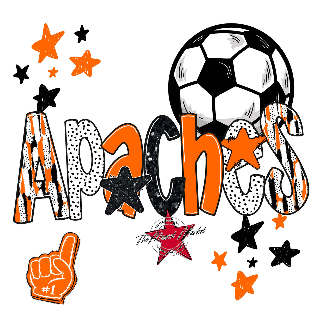 Apaches Soccer Scrape-Orange