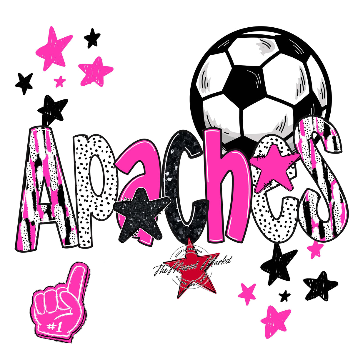 Apaches Soccer Scrape-Pink