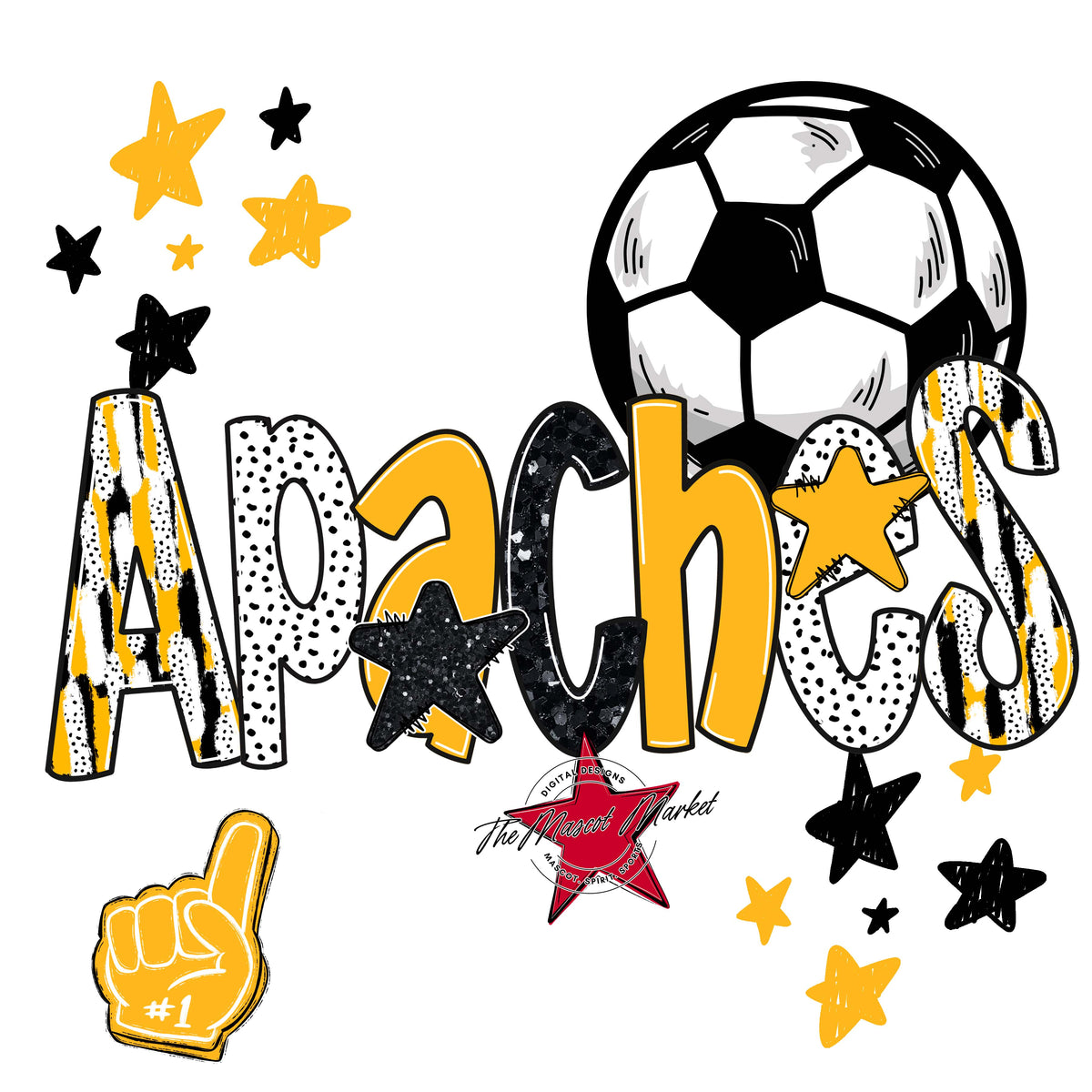 Apaches Soccer Scrape-Yellow