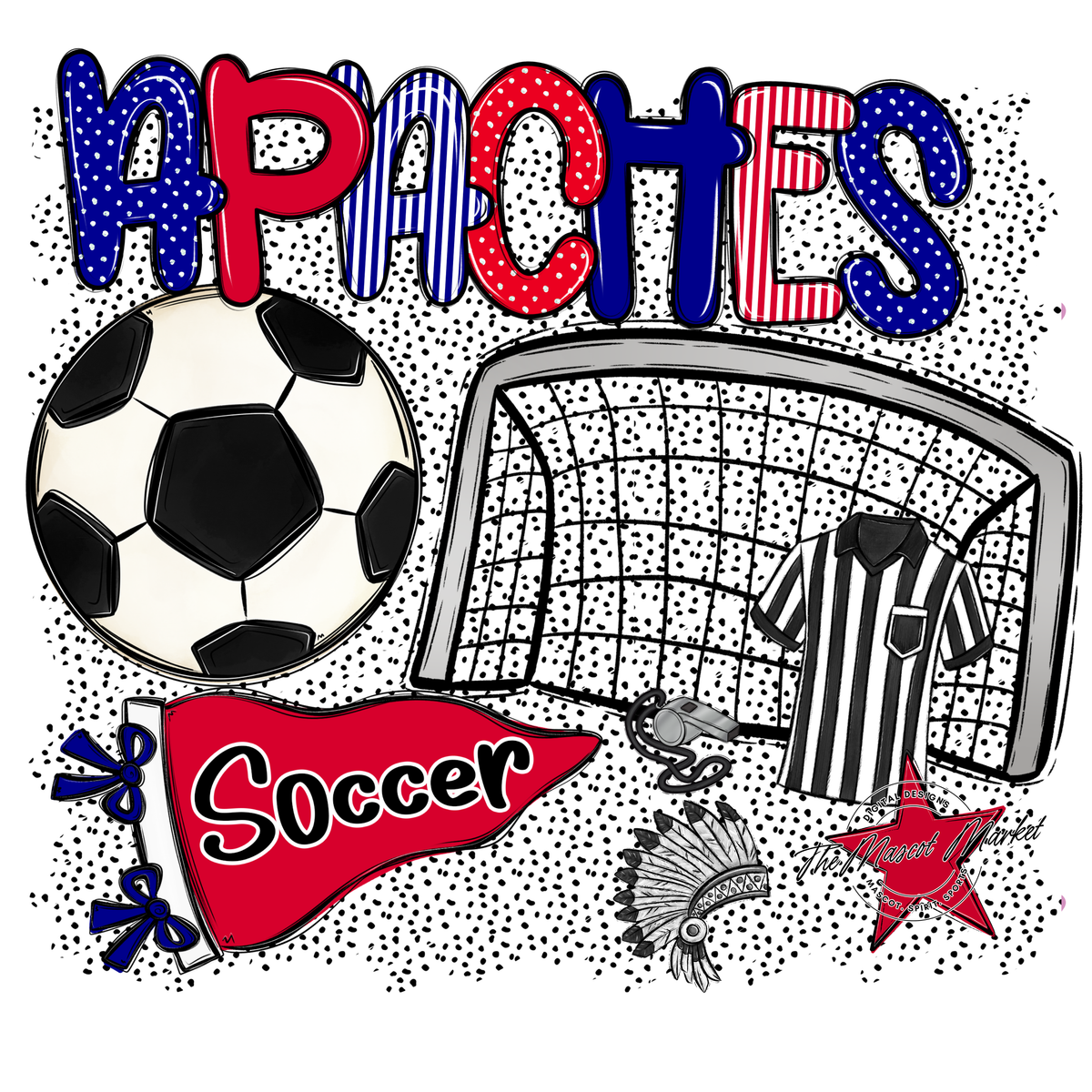 Apaches Soccer Spirit-Blue & Red