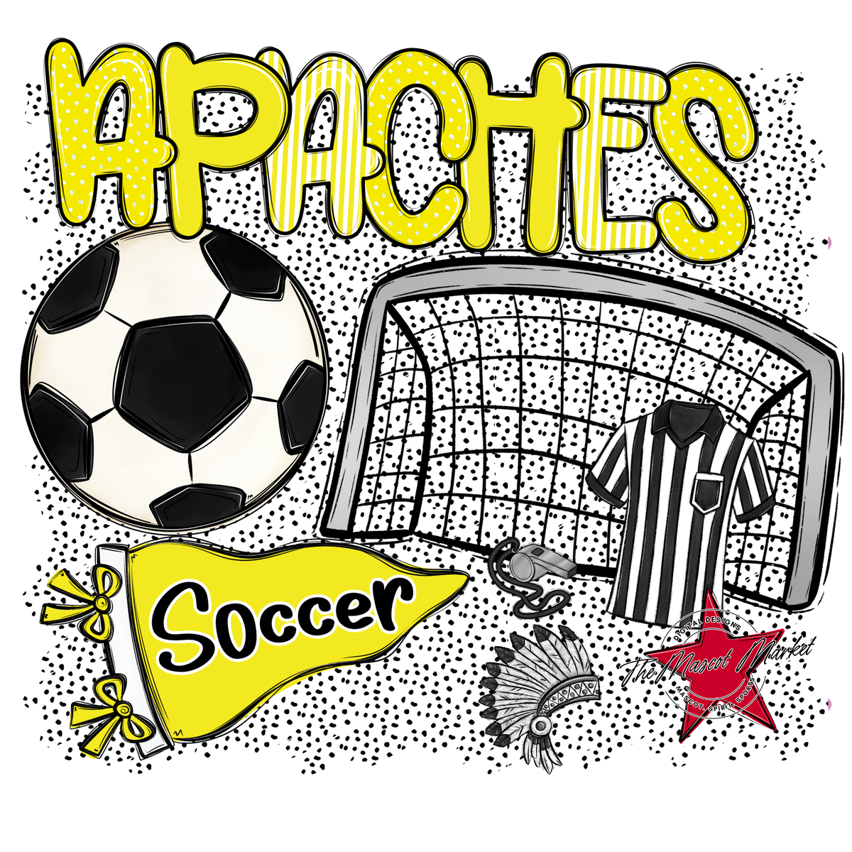 Apaches Soccer Spirit-Bright Yellow