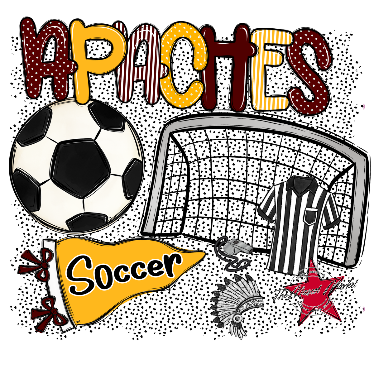 Apaches Soccer Spirit-Maroon & Yellow