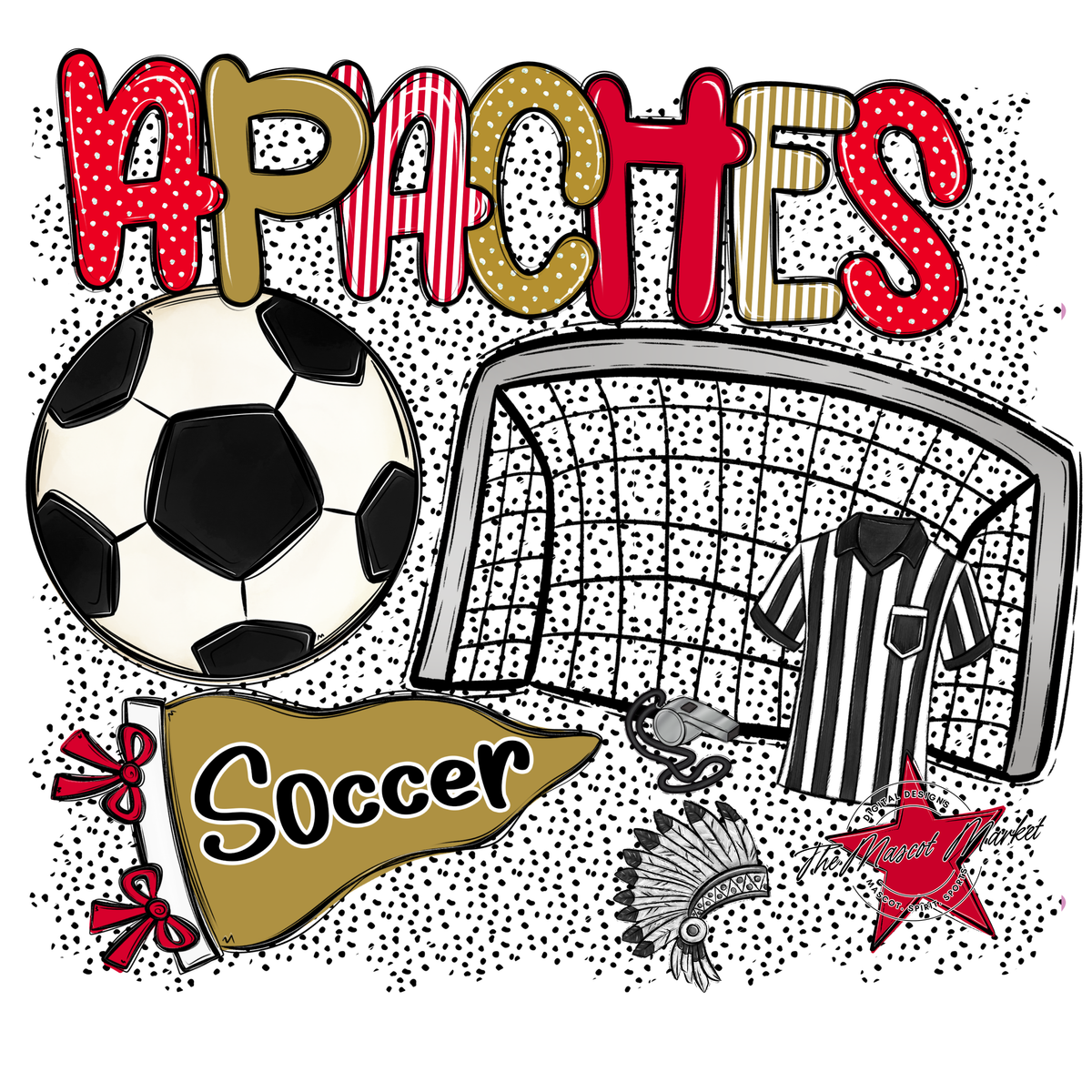 Apaches Soccer Spirit-Red & Gold