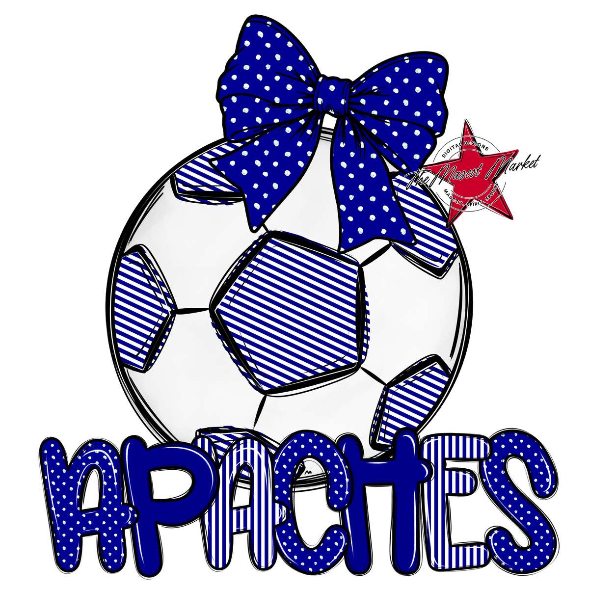 Apaches Soccer Spirit Design-Blue