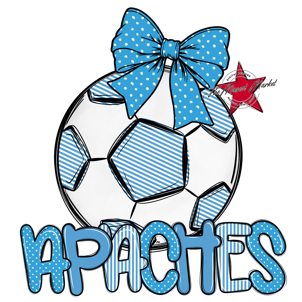 Apaches Soccer Spirit Design-Carolina Blue