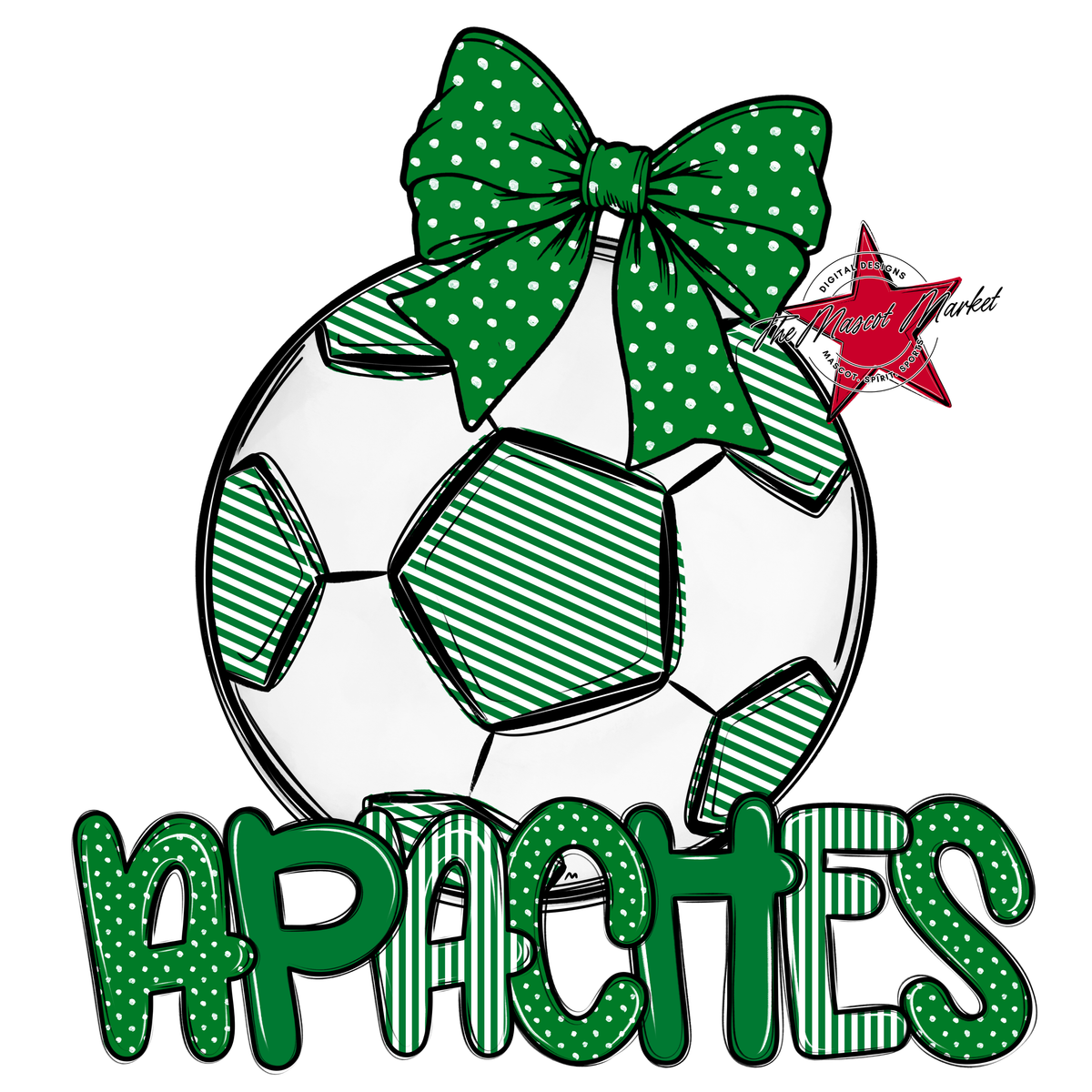 Apaches Soccer Spirit Design-Kelly Green