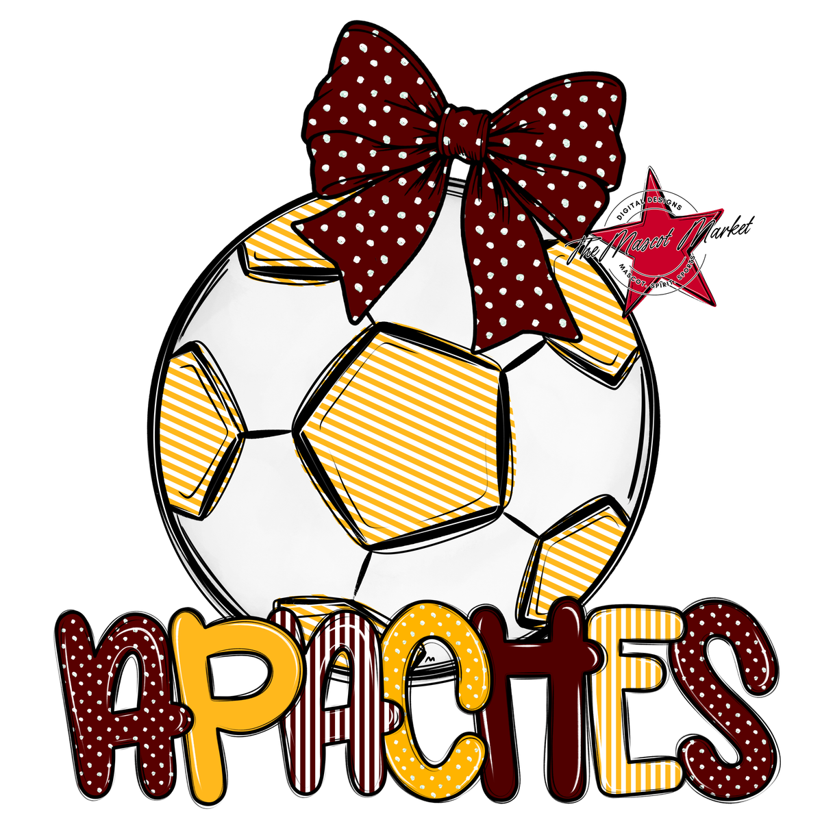 Apaches Soccer Spirit Design-Maroon & Yellow