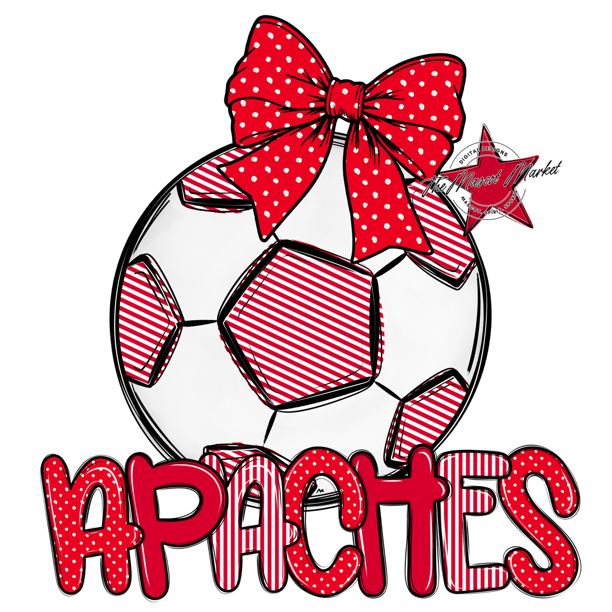 Apaches Soccer Spirit Design-Red