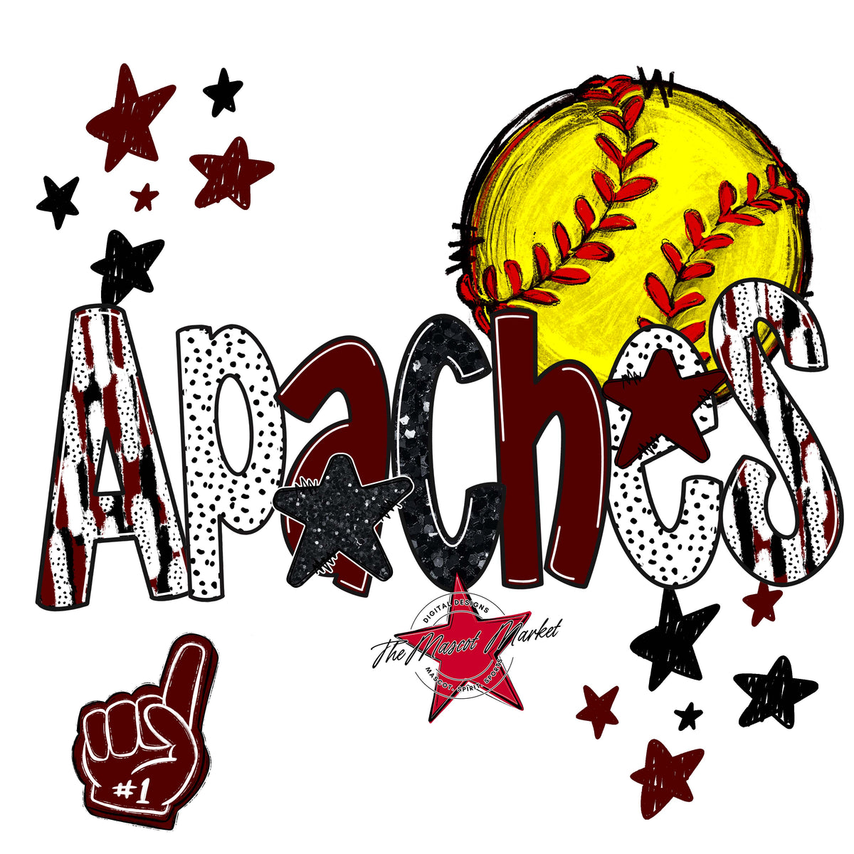Apaches Softball Scrape-Maroon