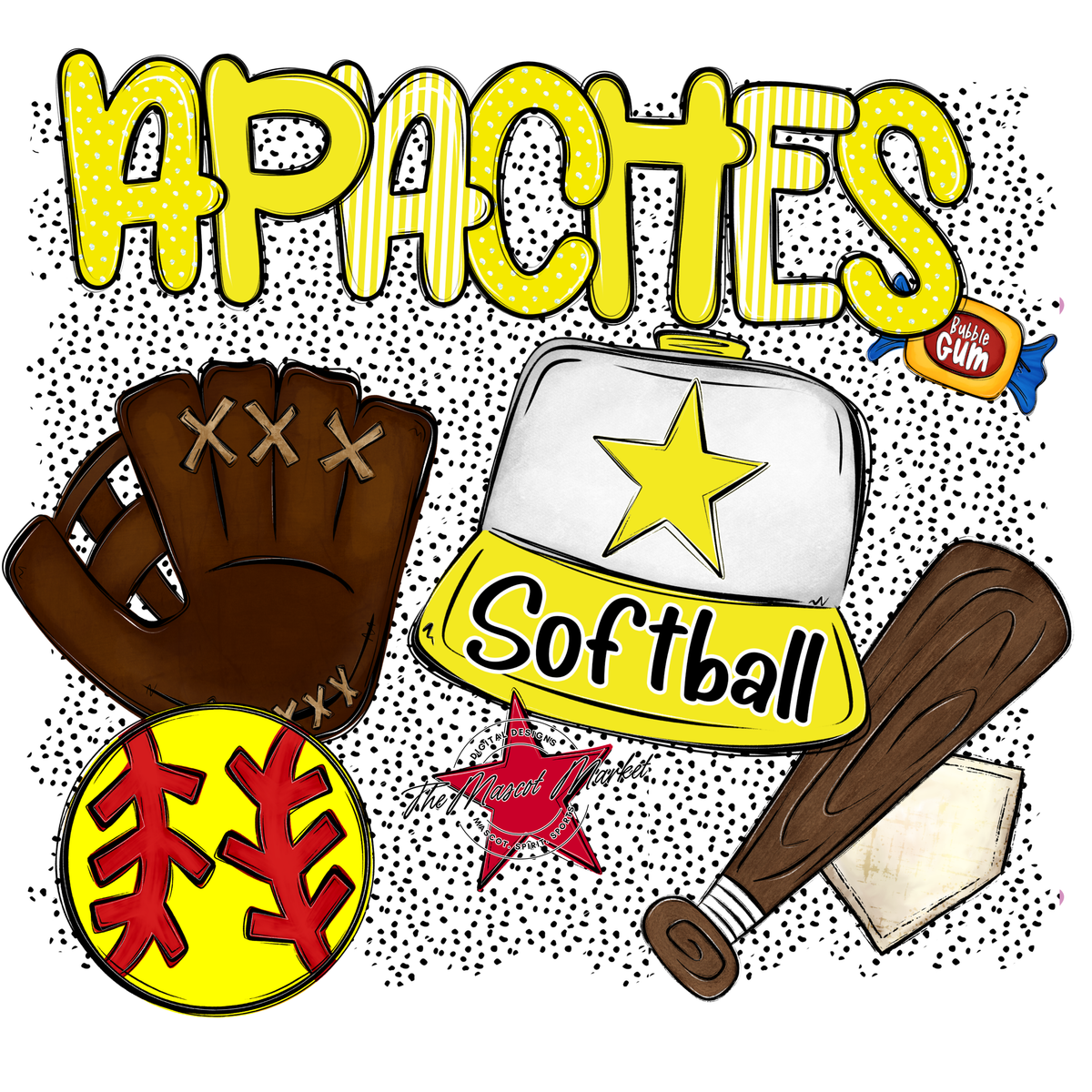 Apaches Softball Spirit-Bright Yellow
