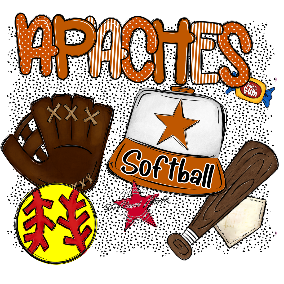 Apaches Softball Spirit-Burnt Orange