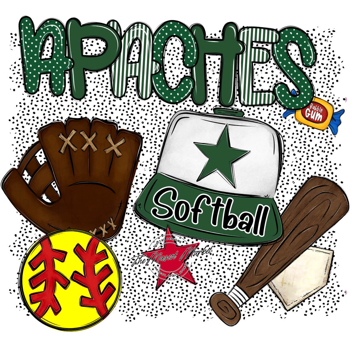 Apaches Softball Spirit-Green