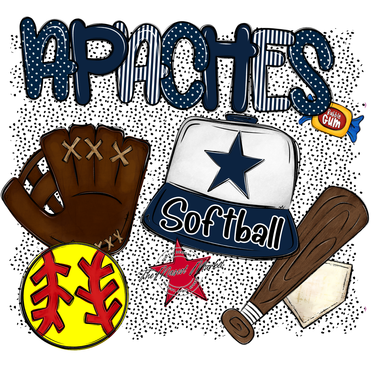 Apaches Softball Spirit-Navy