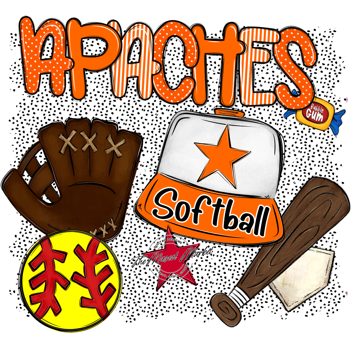 Apaches Softball Spirit-Orange
