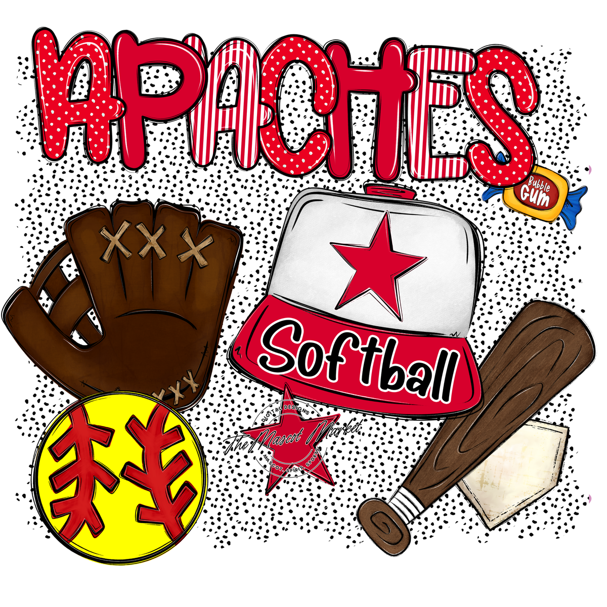 Apaches Softball Spirit-Red
