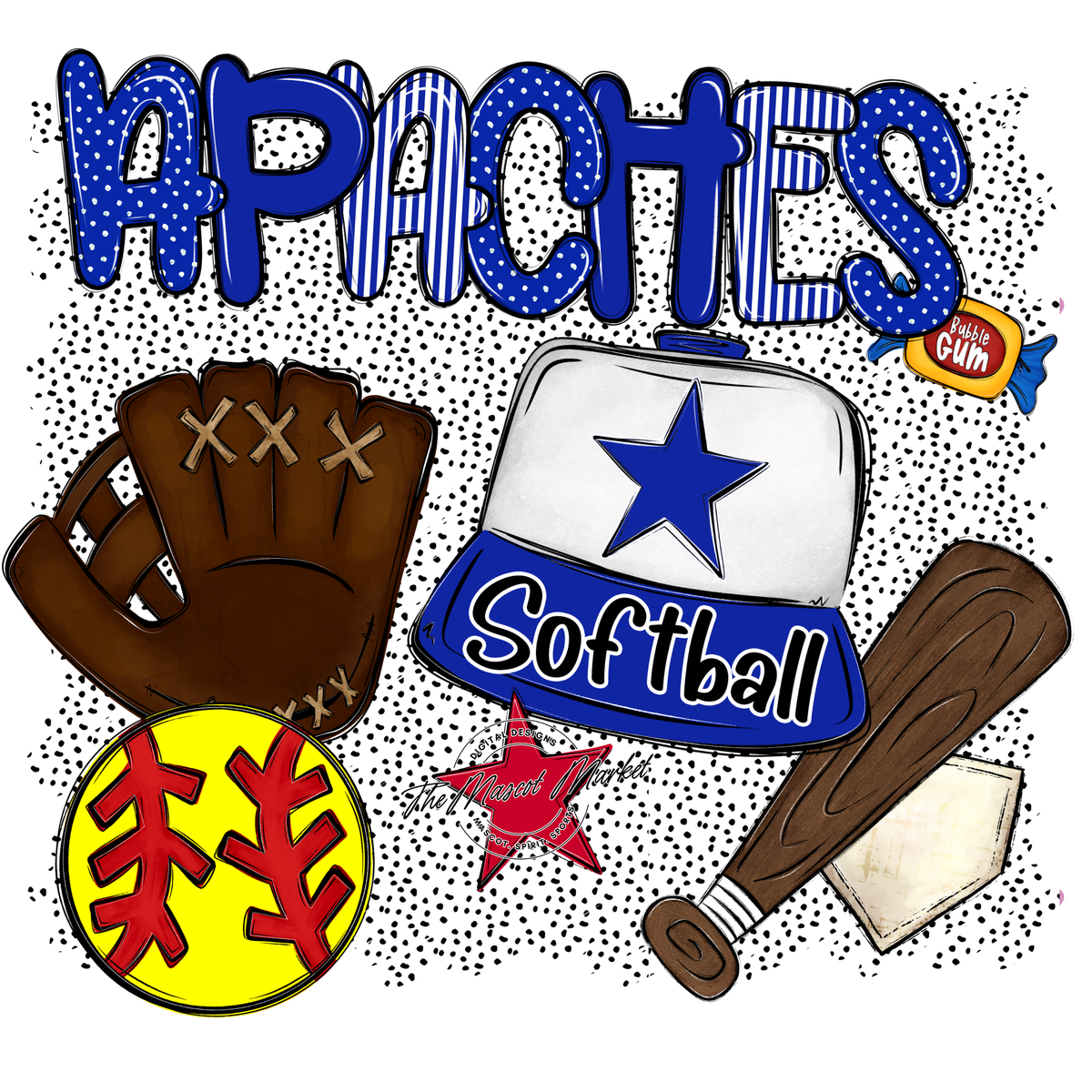 Apaches Softball Spirit-Royal Blue