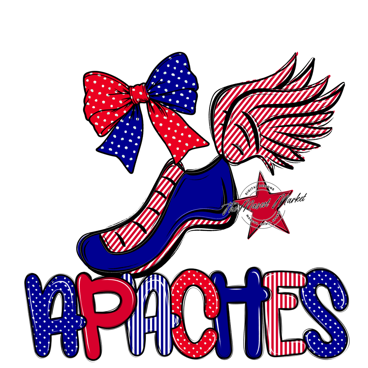 Apaches Track Spirit Design-Blue & Red