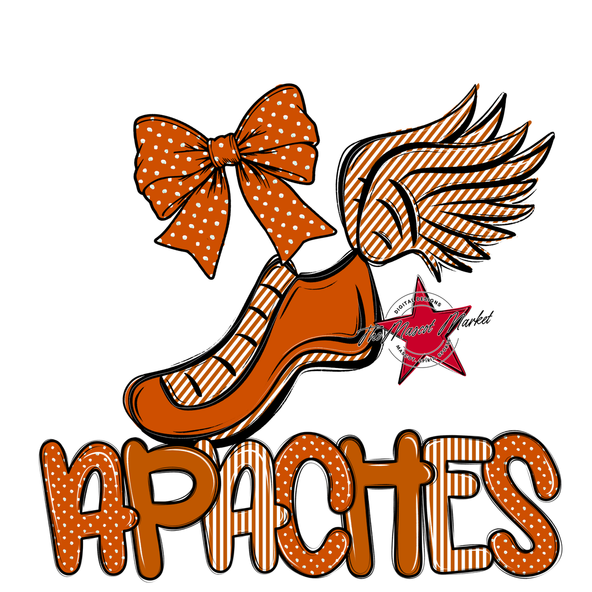 Apaches Track Spirit Design-Burnt Orange