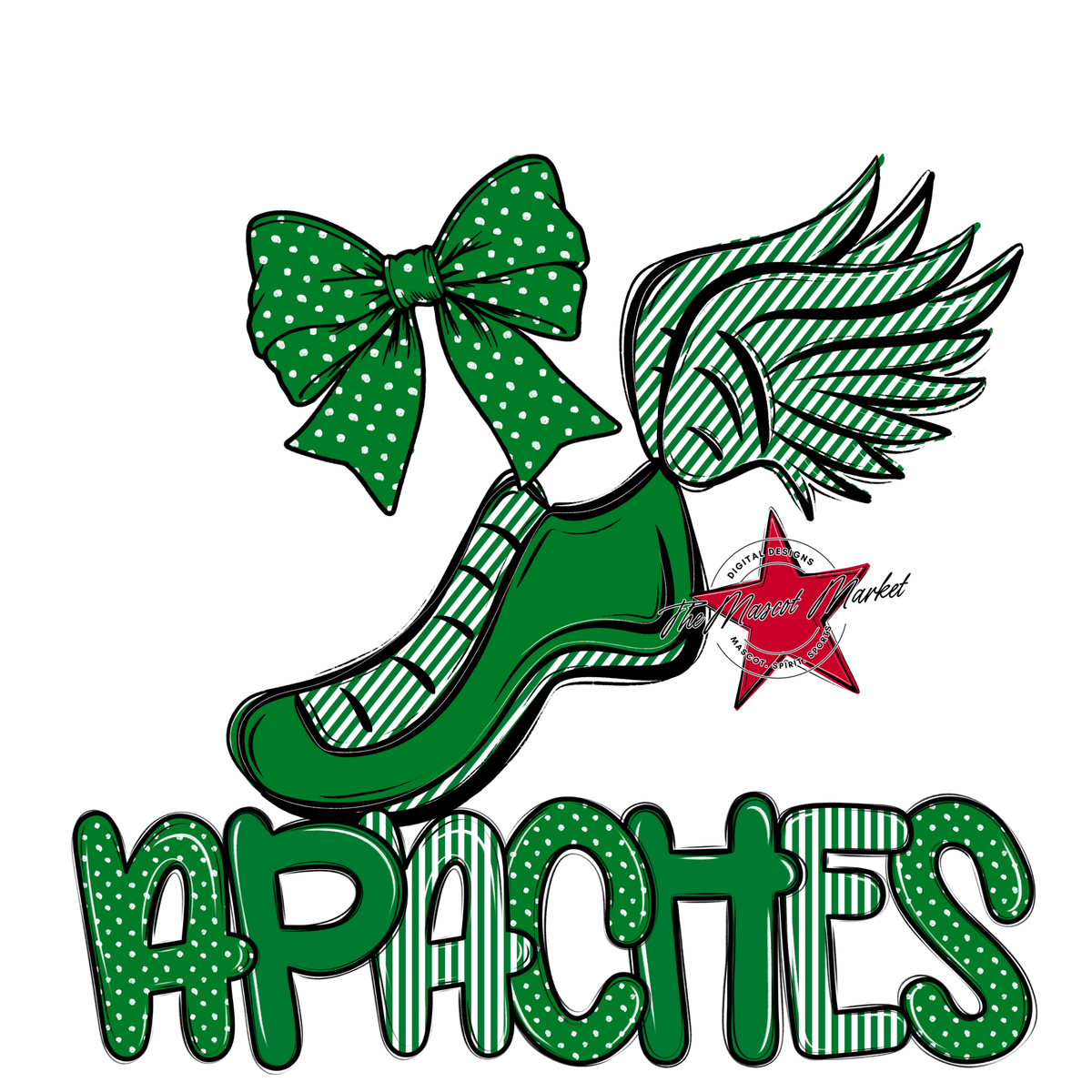 Apaches Track Spirit Design-Kelly Green