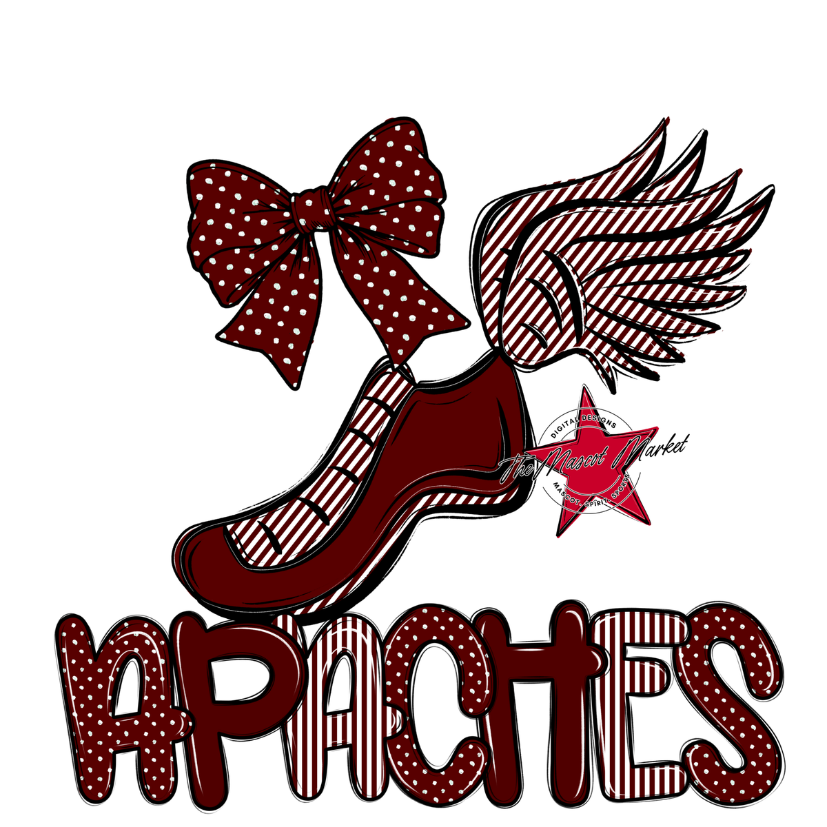 Apaches Track Spirit Design-Maroon