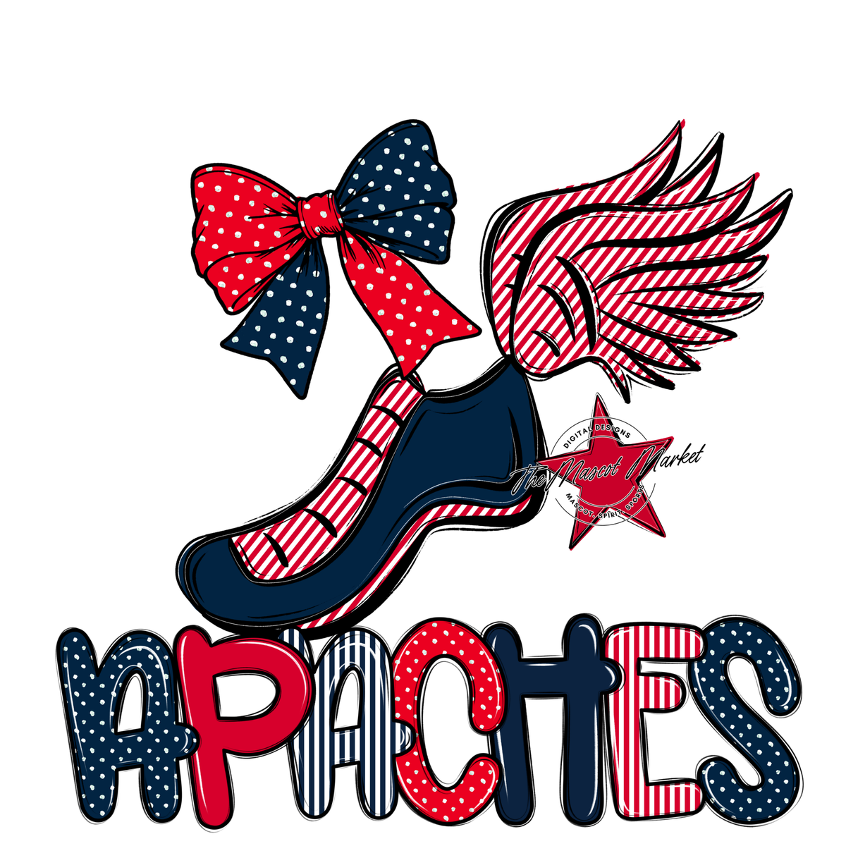 Apaches Track Spirit Design-Navy & Red