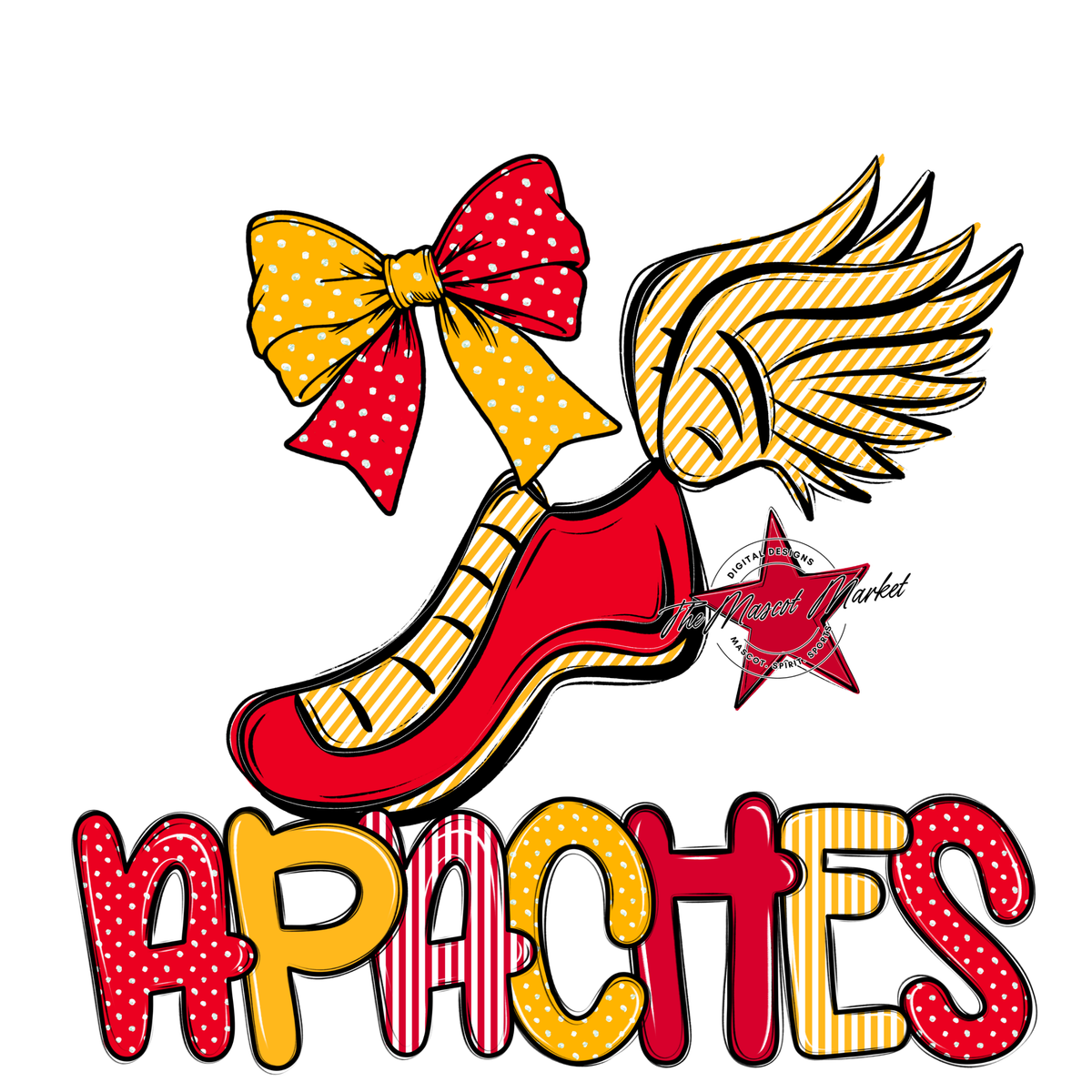 Apaches Track Spirit Design-Red & Yellow