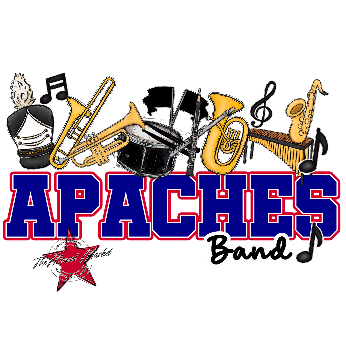 Apaches Varsity Band-Blue & Red