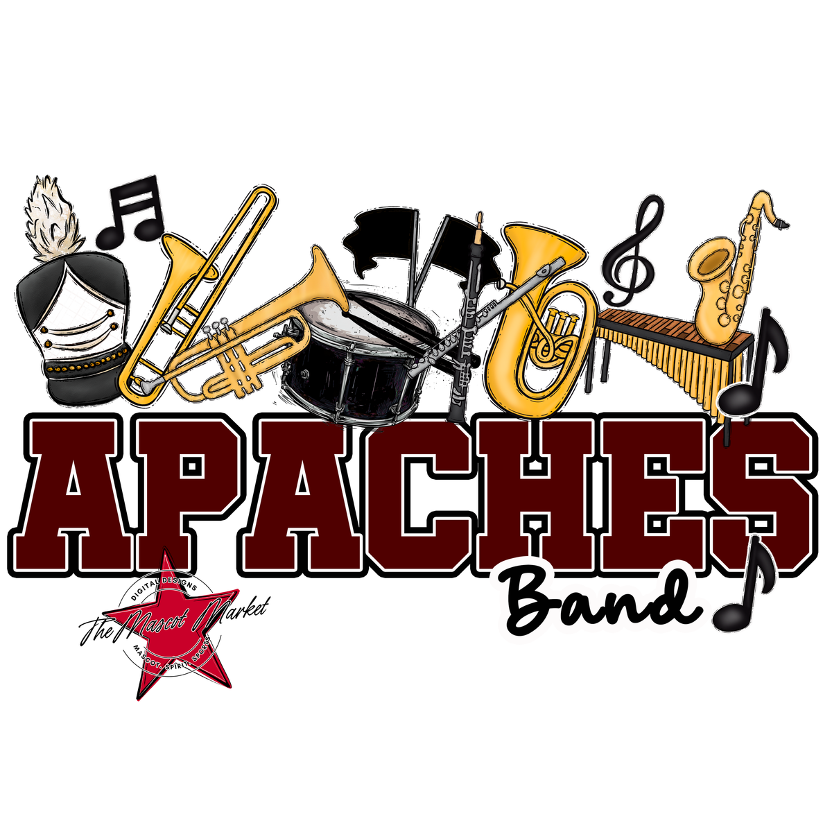 Apaches Varsity Band-Maroon