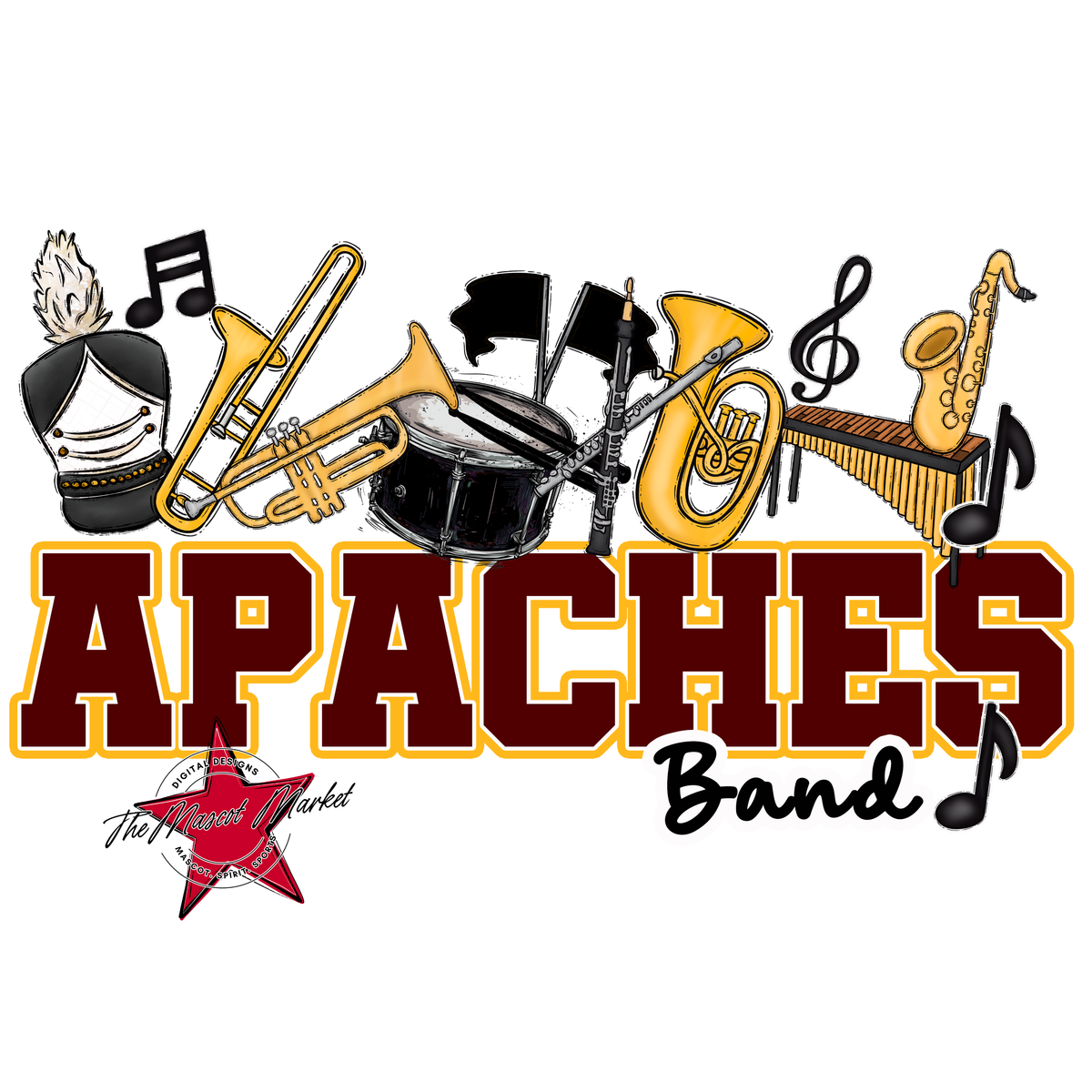 Apaches Varsity Band-Maroon & Yellow