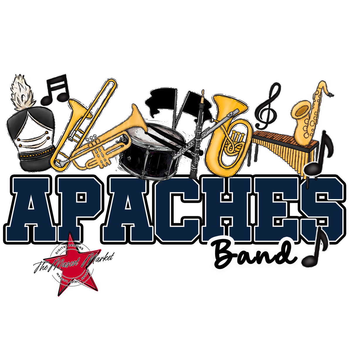 Apaches Varsity Band-Navy