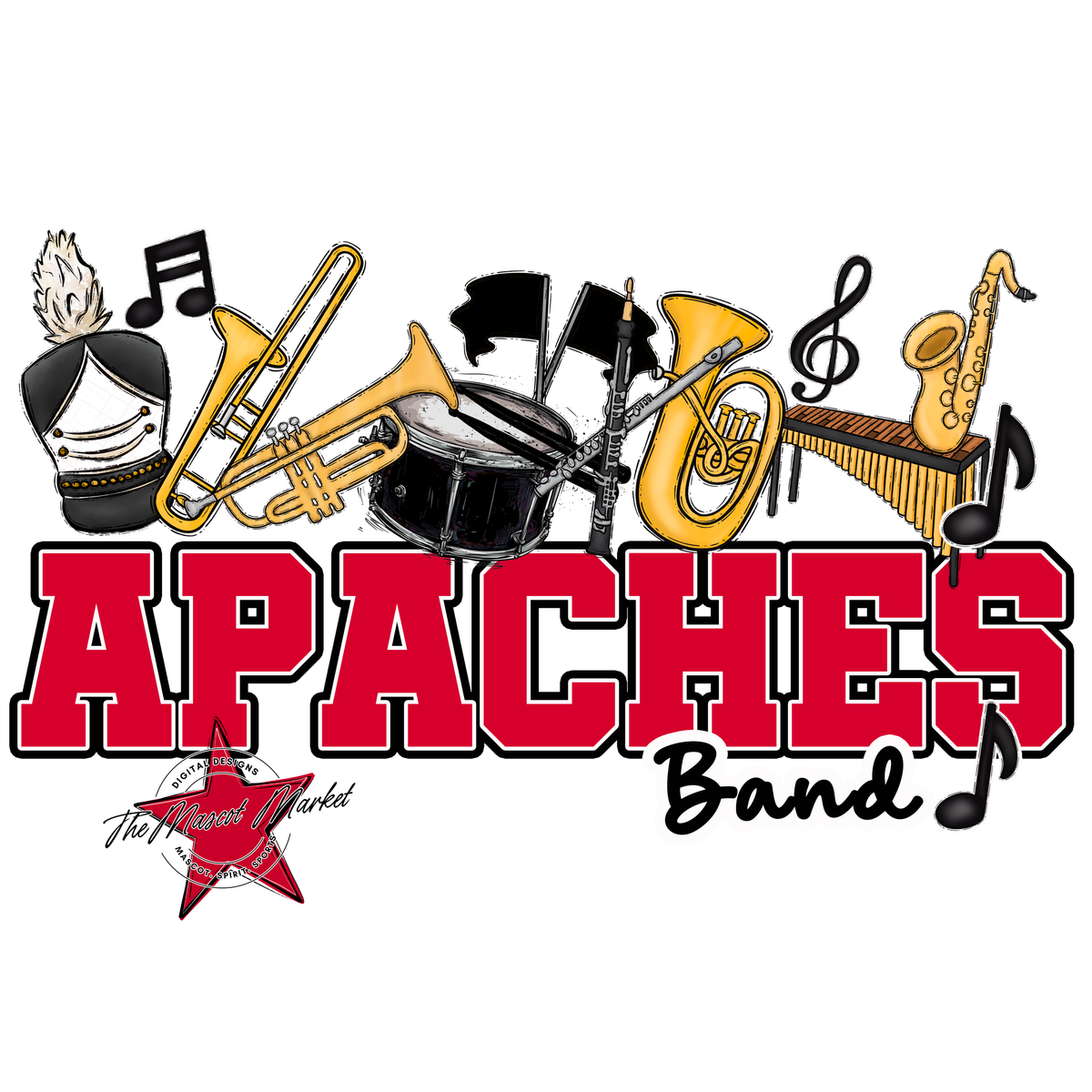 Apaches Varsity Band-Red