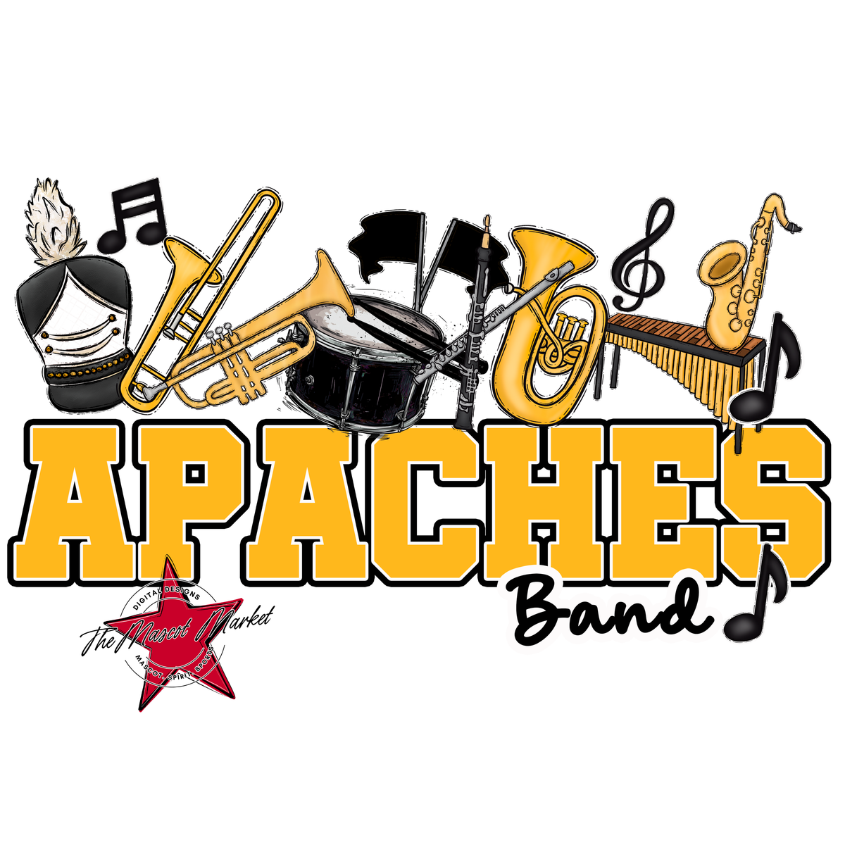 Apaches Varsity Band-Yellow