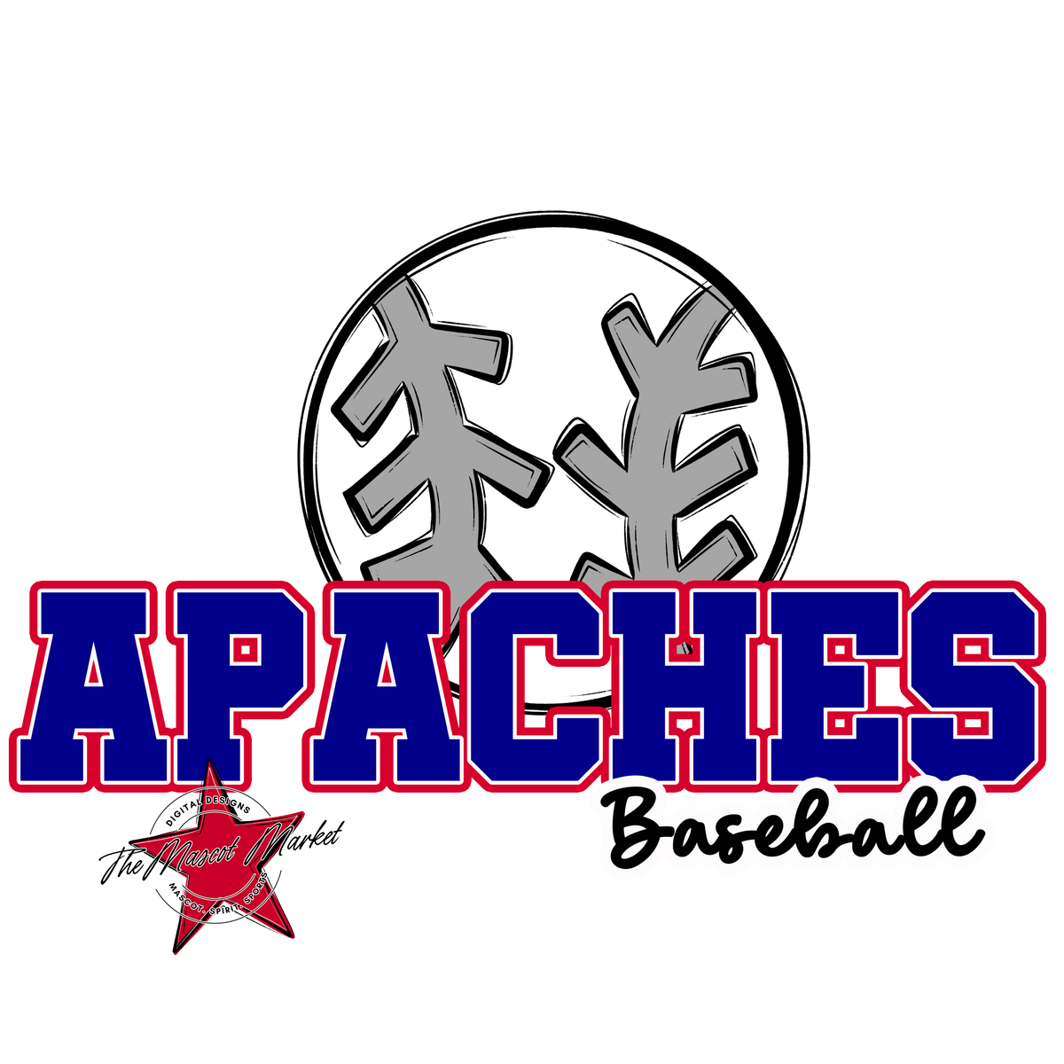 Apaches Varsity Baseball-Blue & Red