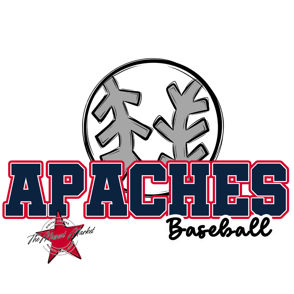 Apaches Varsity Baseball-Navy & Red
