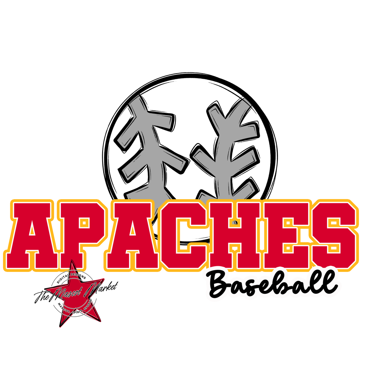 Apaches Varsity Baseball-Red & Yellow