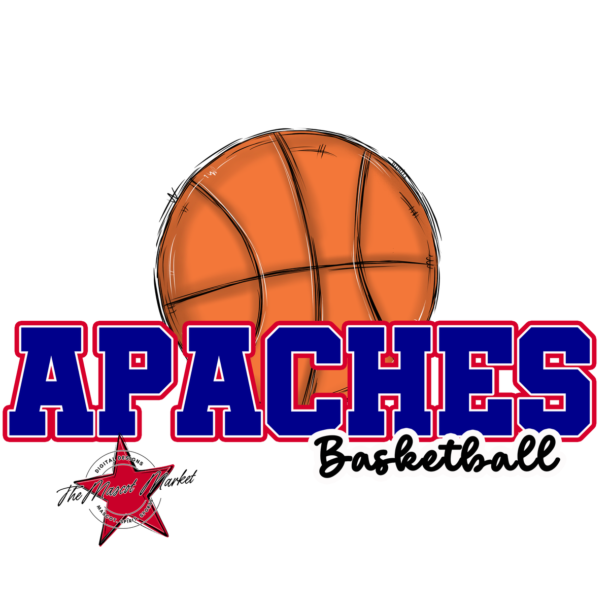 Apaches Varsity Basketball-Blue & Red
