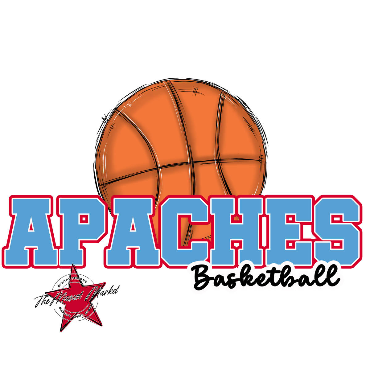Apaches Varsity Basketball-Carolina Blue & Red