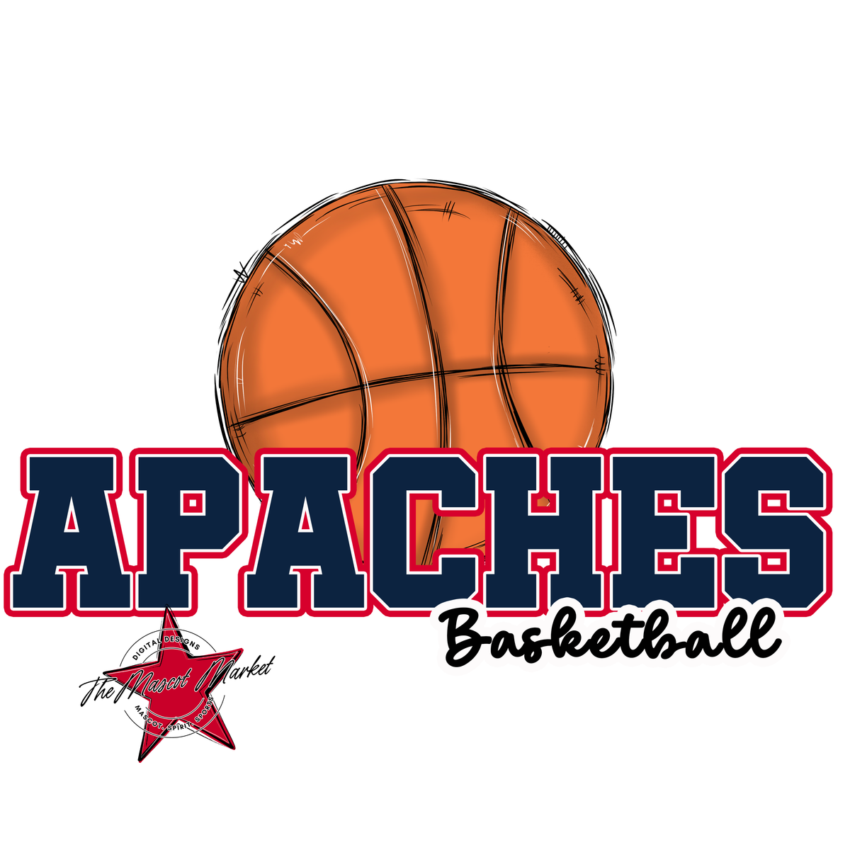 Apaches Varsity Basketball-Navy & Red